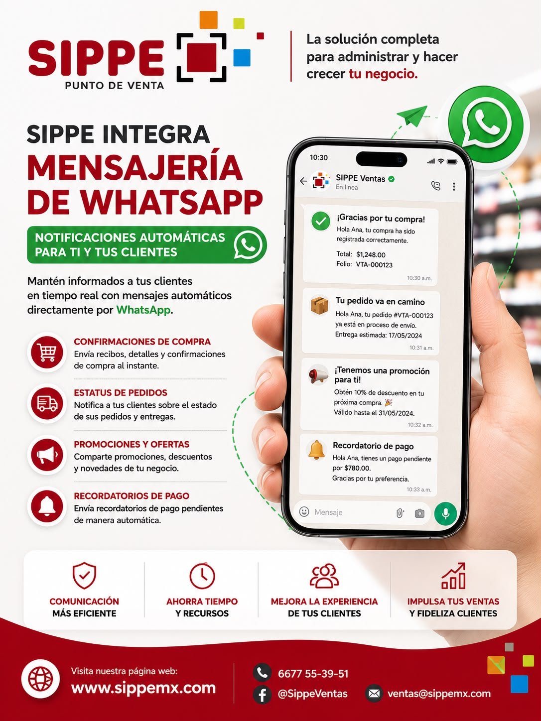 Mensajería de WhatsApp integrada en SIPPE