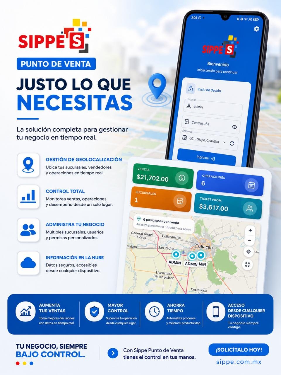Geolocalización de sucursales y ventas en tiempo real en SIPPE