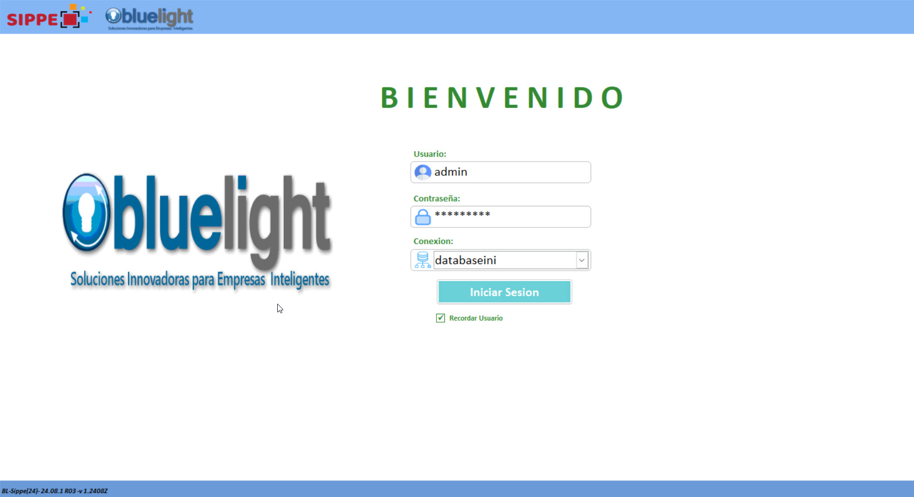 Pantalla inicio SIPPE escritorio